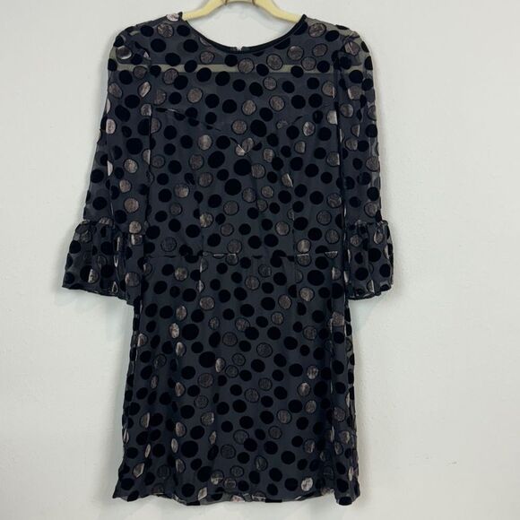 Saylor Polka Dot Burnout Mini Party Dress Black M NWT - Picture 1 of 11